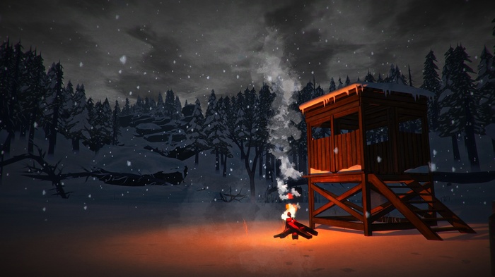 The Long Dark: Bonfire in a Snowy Forest