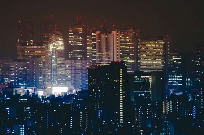 Nighttime cityscape of Tokyo, Japan
