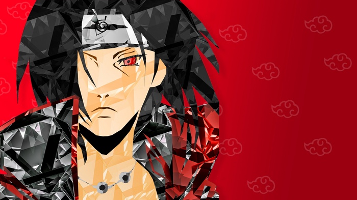 Uchiha Itachi from Naruto Shippuden in abstract digital art