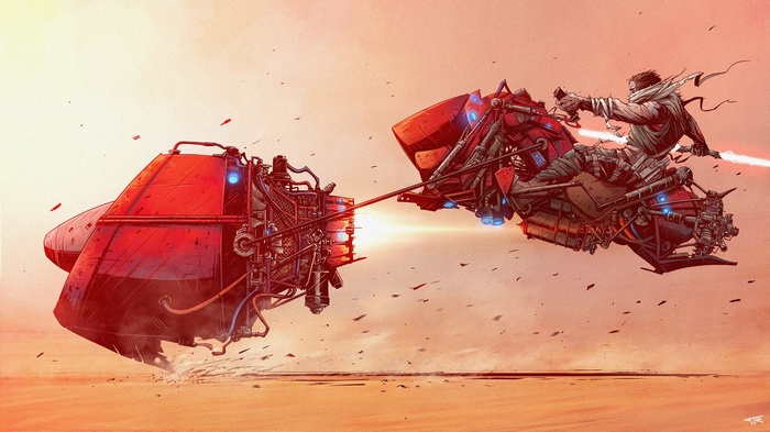 Star Wars Speeder Chase in a Desert
