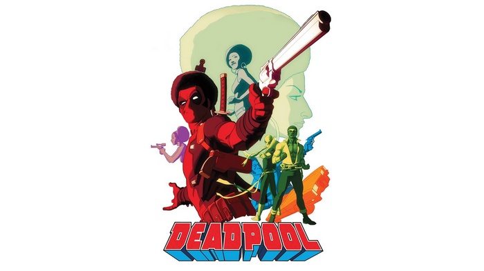 Deadpool and Marvel Comics Characters in Retro Style