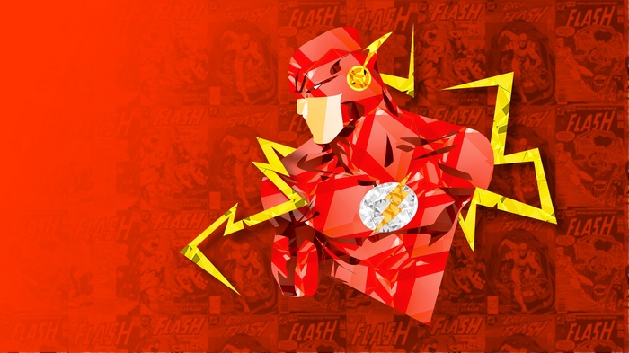 The Flash Digital Art with Comic Background