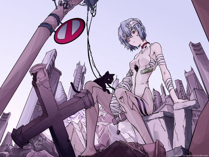 Ayanami Rei from Neon Genesis Evangelion with bandages