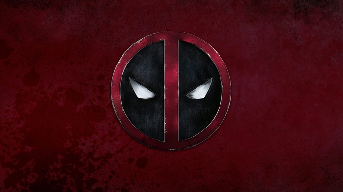 Deadpool Logo on Red Textured Background