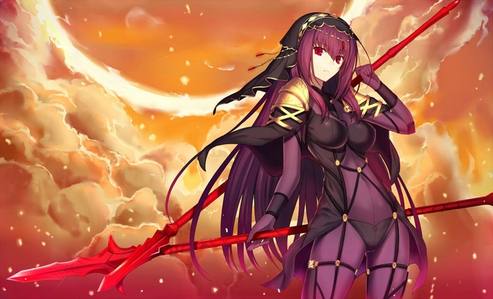 Scathach from Fate/Grand Order holding a spear