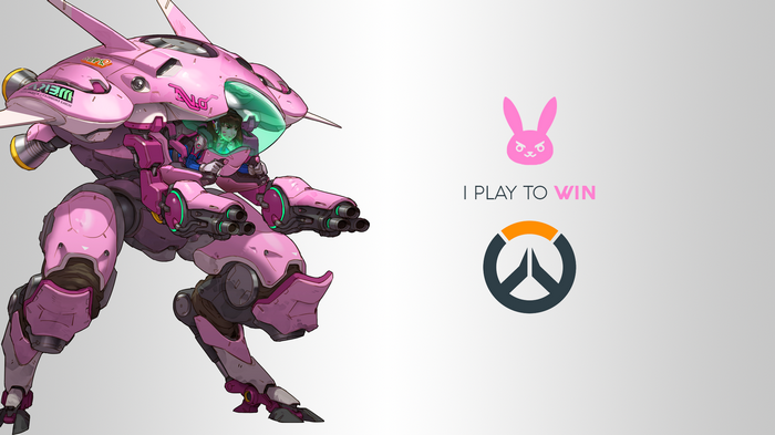 D.Va's Pink Mech and Overwatch Logo