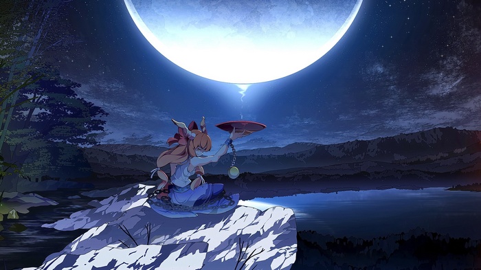 Ibuki Suika under the Moon