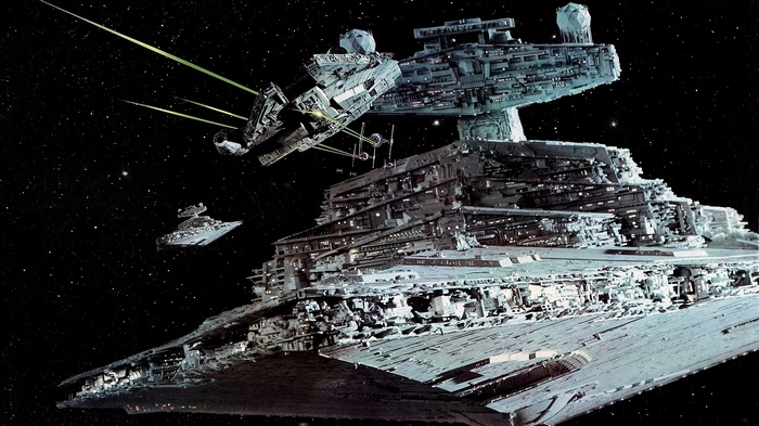 Star Wars Imperial Star Destroyers in Space Battle