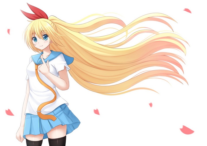 Chitoge Kirisaki from Nisekoi with long blonde hair