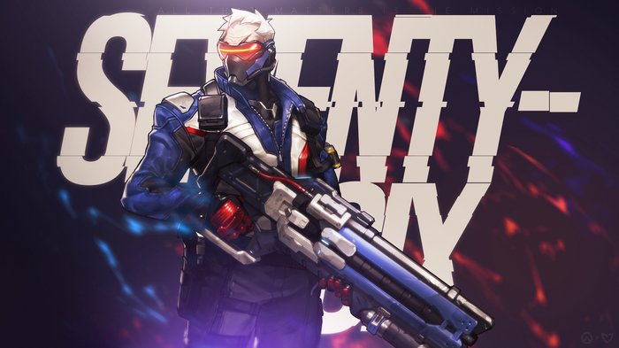 Soldier: 76 from Overwatch holding a rifle