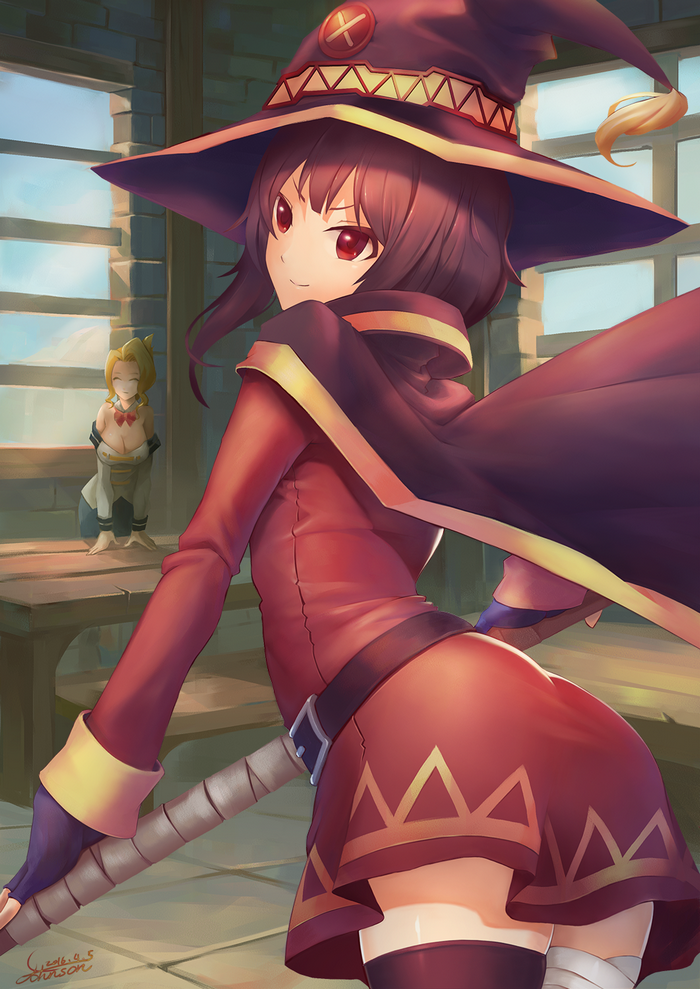 Megumin from Kono Subarashii Sekai ni Shukufuku wo! wearing a witch hat