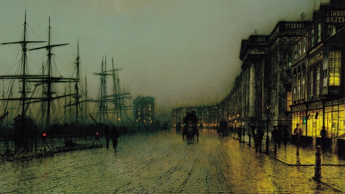 Shipping Yard in Glasgow by John Atkinson Grimshaw