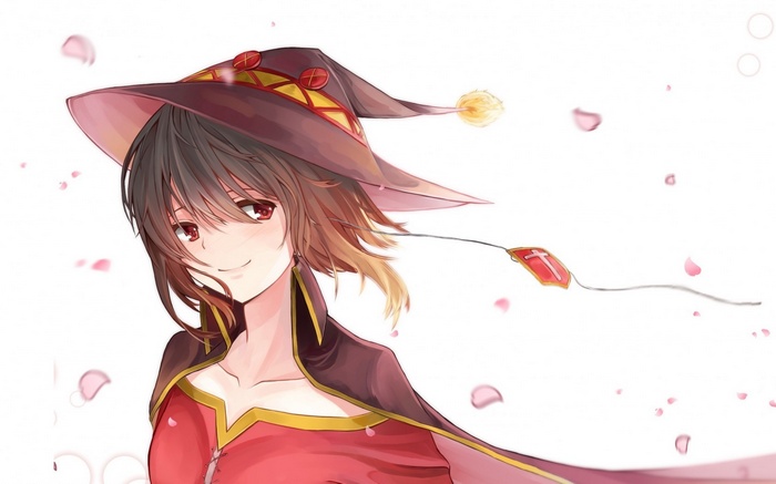 Megumin from Kono Subarashii Sekai ni Shukufuku wo! wearing a witch hat