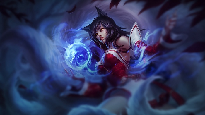 Ahri from League of Legends with blue orb