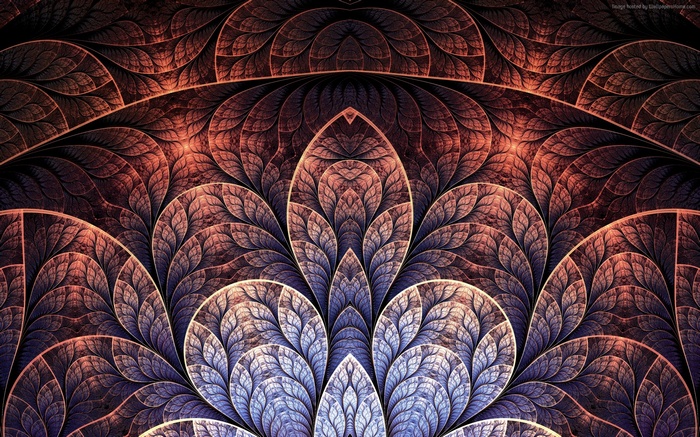 Abstract fractal pattern with purple and orange hues