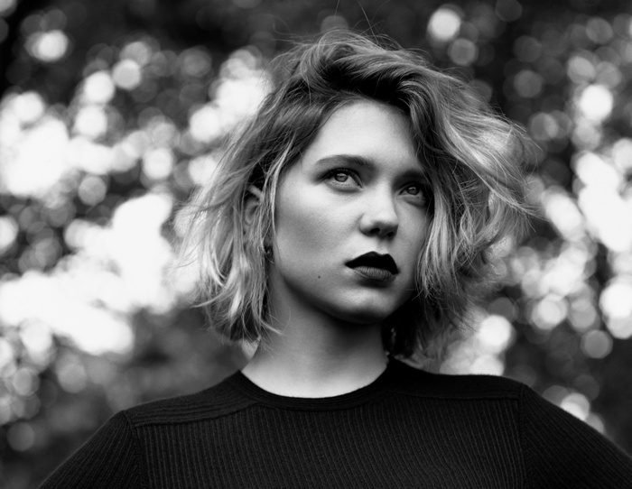 Léa Seydoux in monochrome portrait