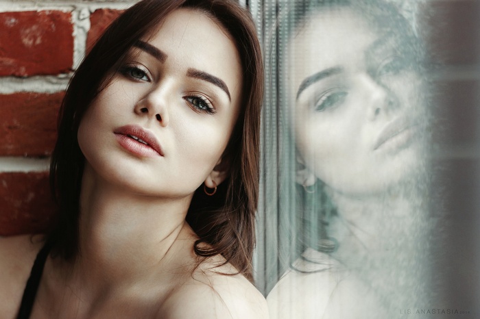 Portrait of Anastasia Lis with reflection