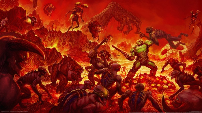Doom: The Doom Slayer battles demons in hell