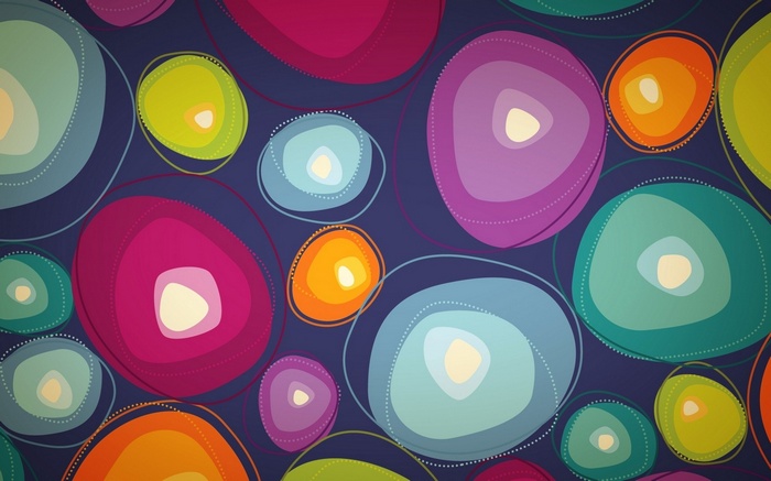Abstract colorful shapes on a dark background