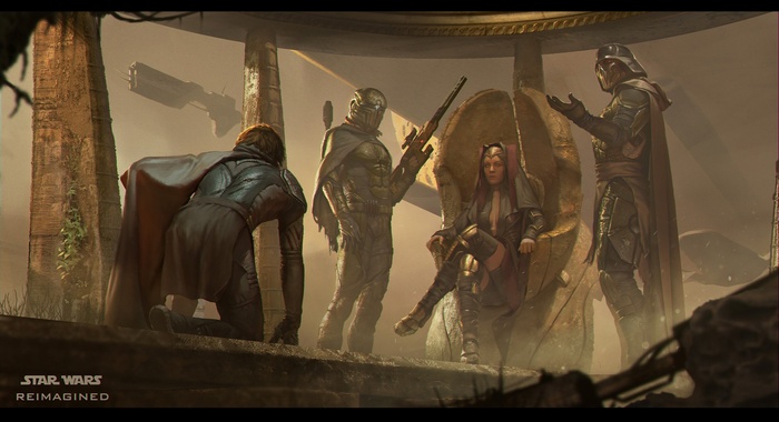 Star Wars Reimagined: A council of characters in ancient ruins