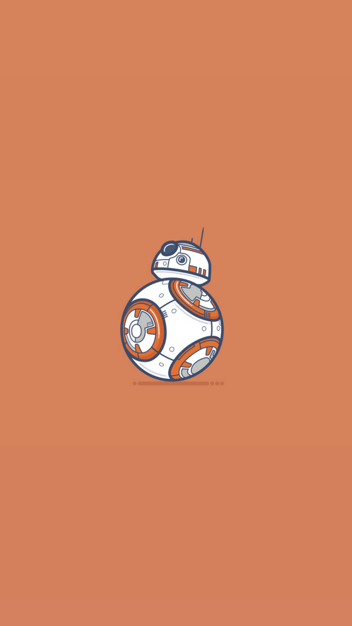 BB-8 robot from Star Wars, minimal style