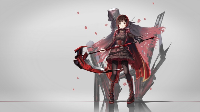 Ruby Rose with Crescent Rose scythe