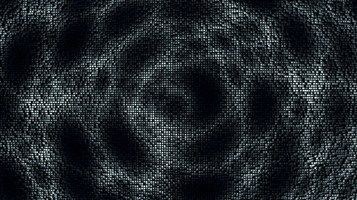 Abstract 3D mosaic surface with dark ripples