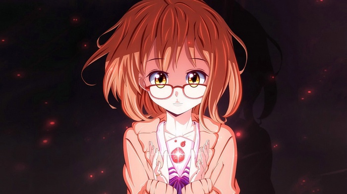 Kuriyama Mirai from Kyoukai no Kanata with glasses