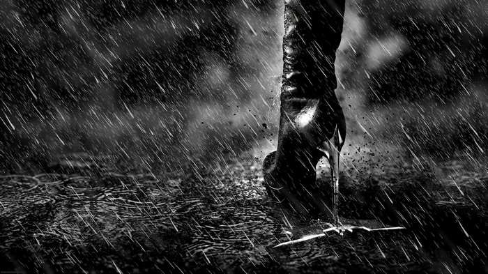 Catwoman's Batarang in the rain