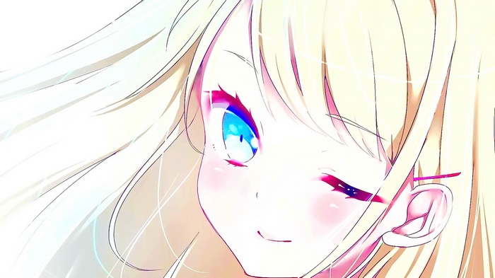 Kujou Karen from Kin-Iro Mosaic winks
