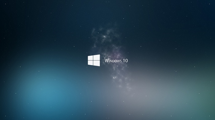 Windows 10 logo on a starry background