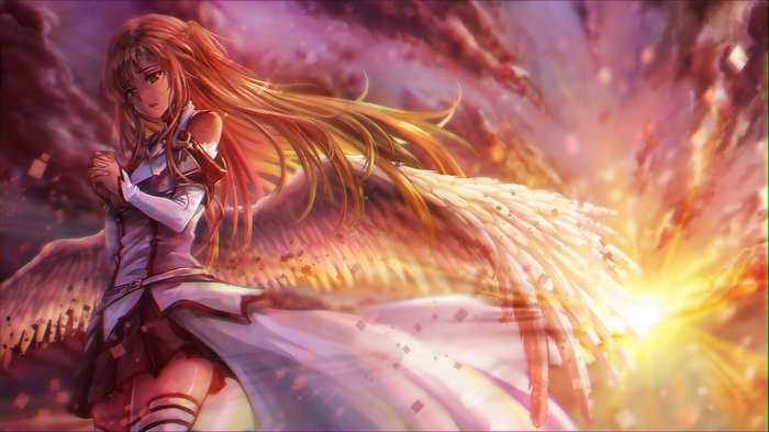 Yuuki Asuna with Wings in Sword Art Online