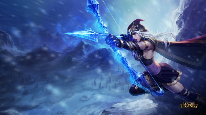 Ashe from League of Legends with an ice bow