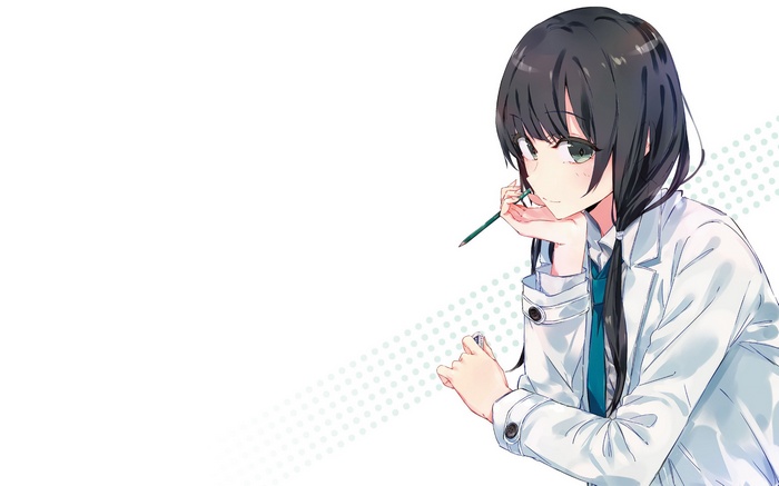 Yasuhara Ema from Shirobako holding a pencil