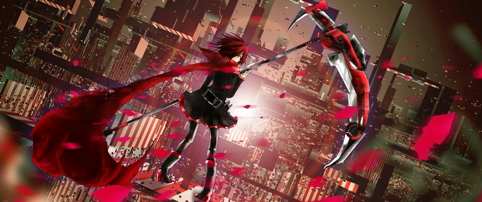 Ruby Rose with Crescent Rose in a City