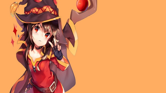 Megumin from Kono Subarashii Sekai ni Shukufuku wo! with a staff