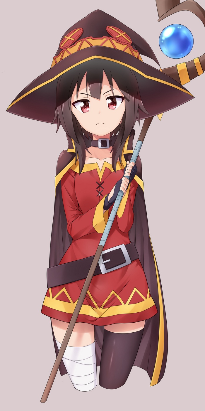 Megumin from Kono Subarashii Sekai ni Shukufuku wo! holding a staff