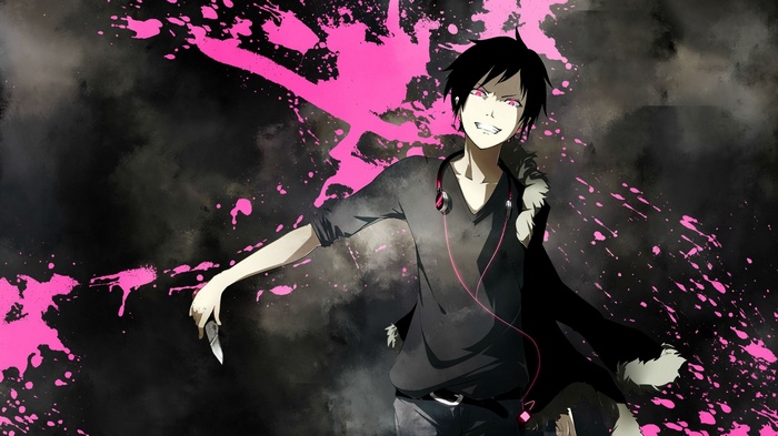 Orihara Izaya from Durarara!! holding a knife