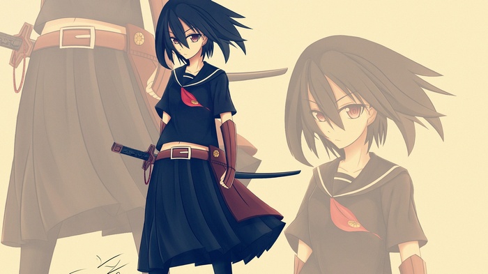 Kurome from Akame ga Kill! with Katana