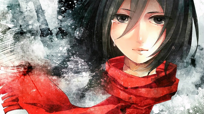 Mikasa Ackerman from Shingeki no Kyojin crying