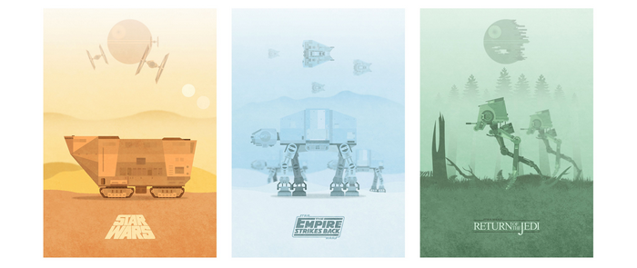 Star Wars Trilogy Minimalist Film Posters