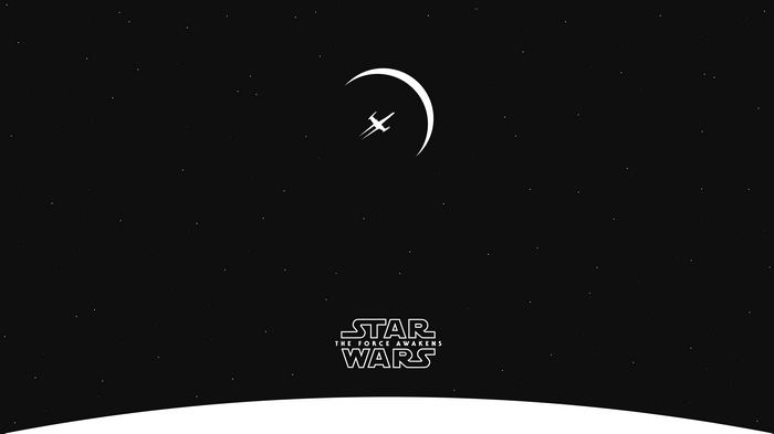 Star Wars: The Force Awakens X-wing and crescent moon