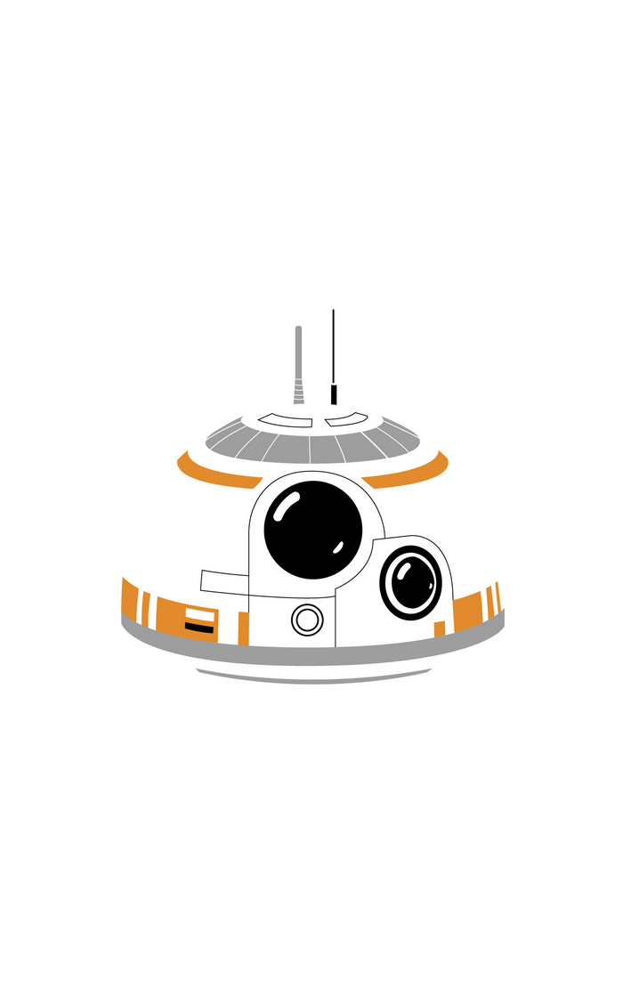 Minimalist BB-8 Robot Portrait