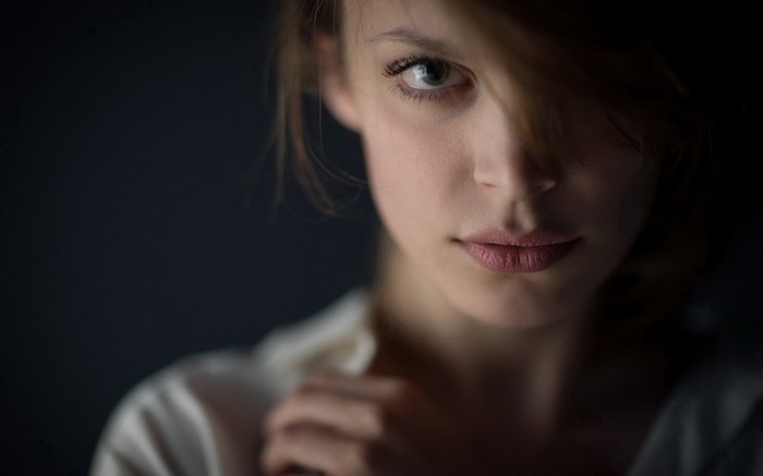 Close-up of a blonde woman's face