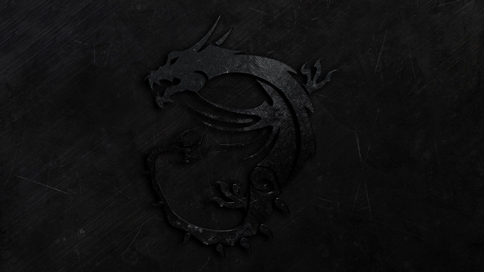 MSI Dragon Logo on Dark Textured Background