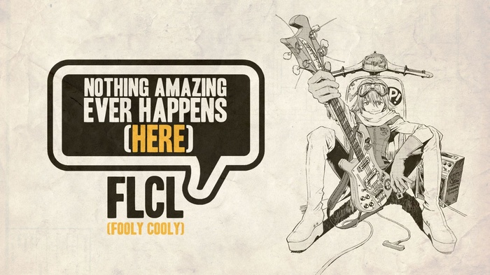 FLCL Artwork with Quote and Character