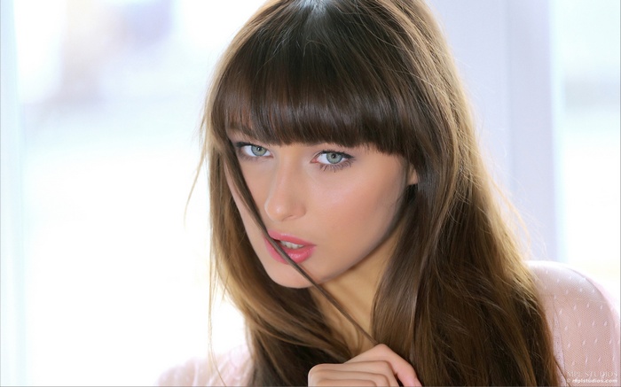brunette, looking at viewer, hazel eyes, women, Yarina A, face, yarina marketa