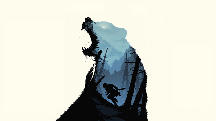 The Revenant Bear with Forest and Mountains