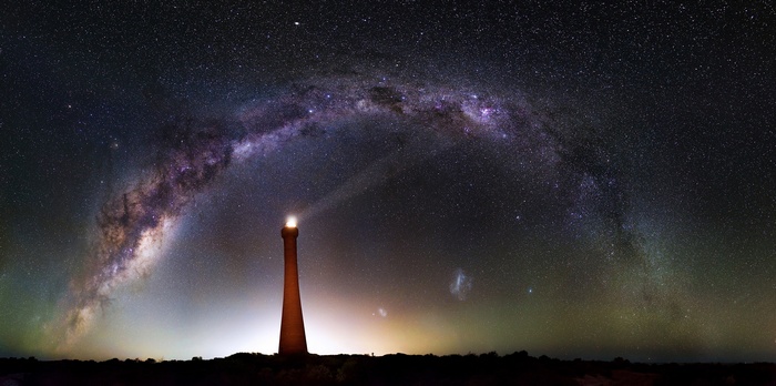Lighthouse under the Milky Way in Australia