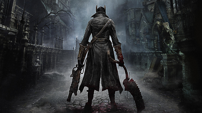 Bloodborne Hunter in a Gothic City